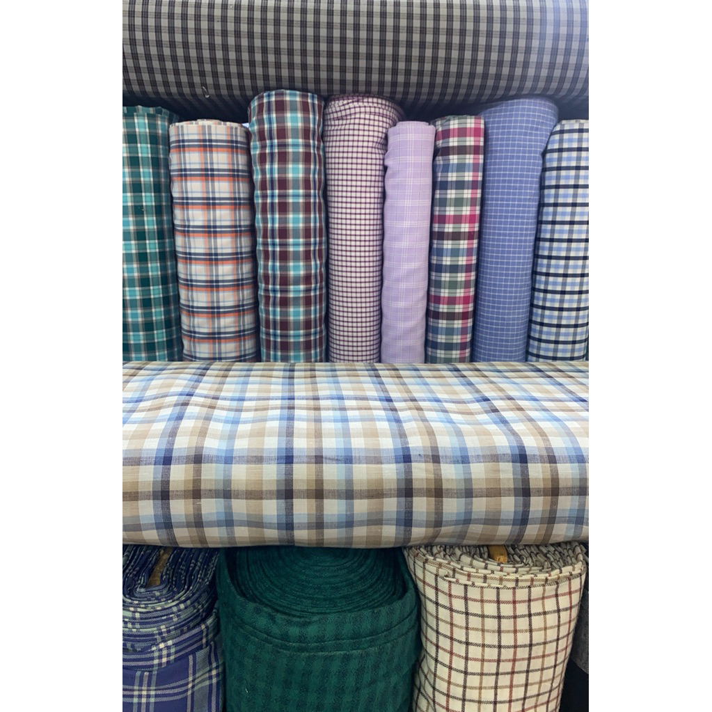 KAIN KATUN MULTI ITALY DOBY KOTAK PREMIUM COTTON IMPORT YANDED