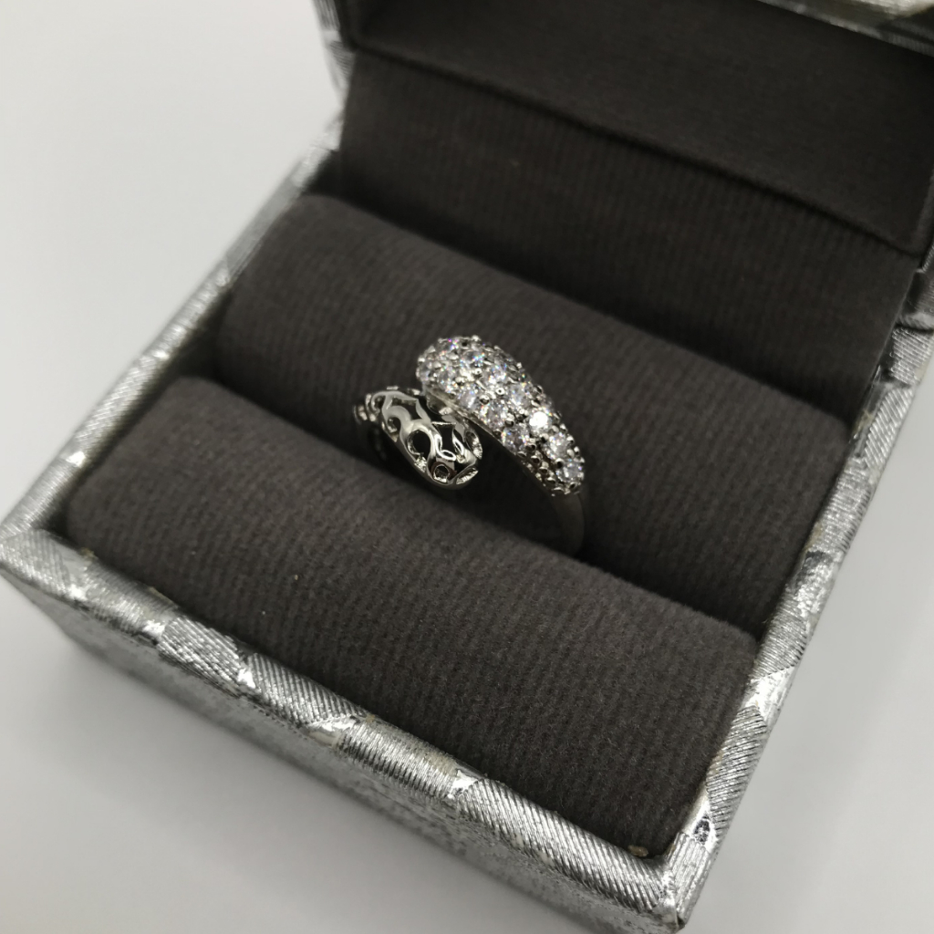 Cincin Titanium Wanita Silver Elegant – Basma Collection Basmah Ring | Statement Ring (Bulgari Inspi