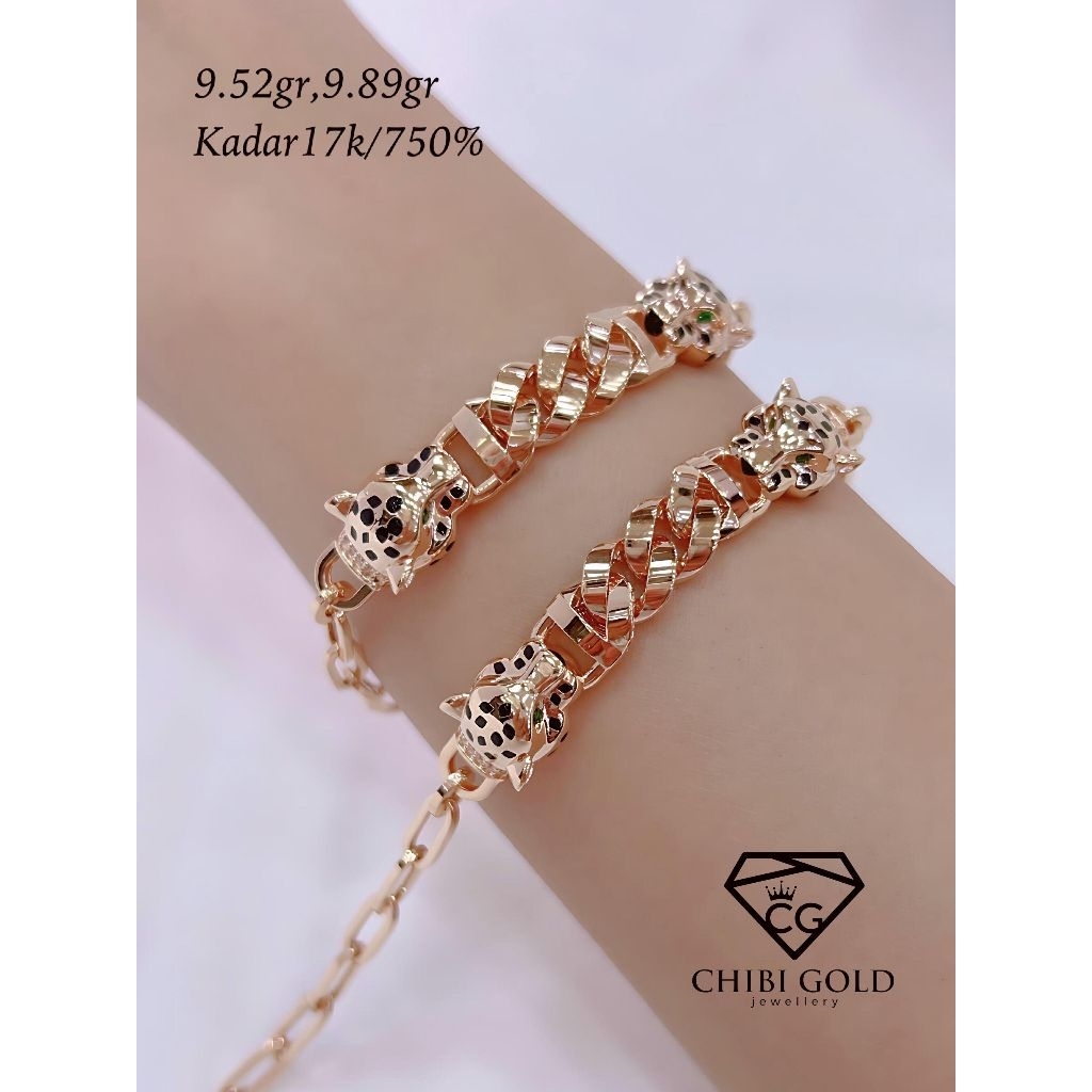 Gelang Macan emas 750 kadar 17K - chibigold
