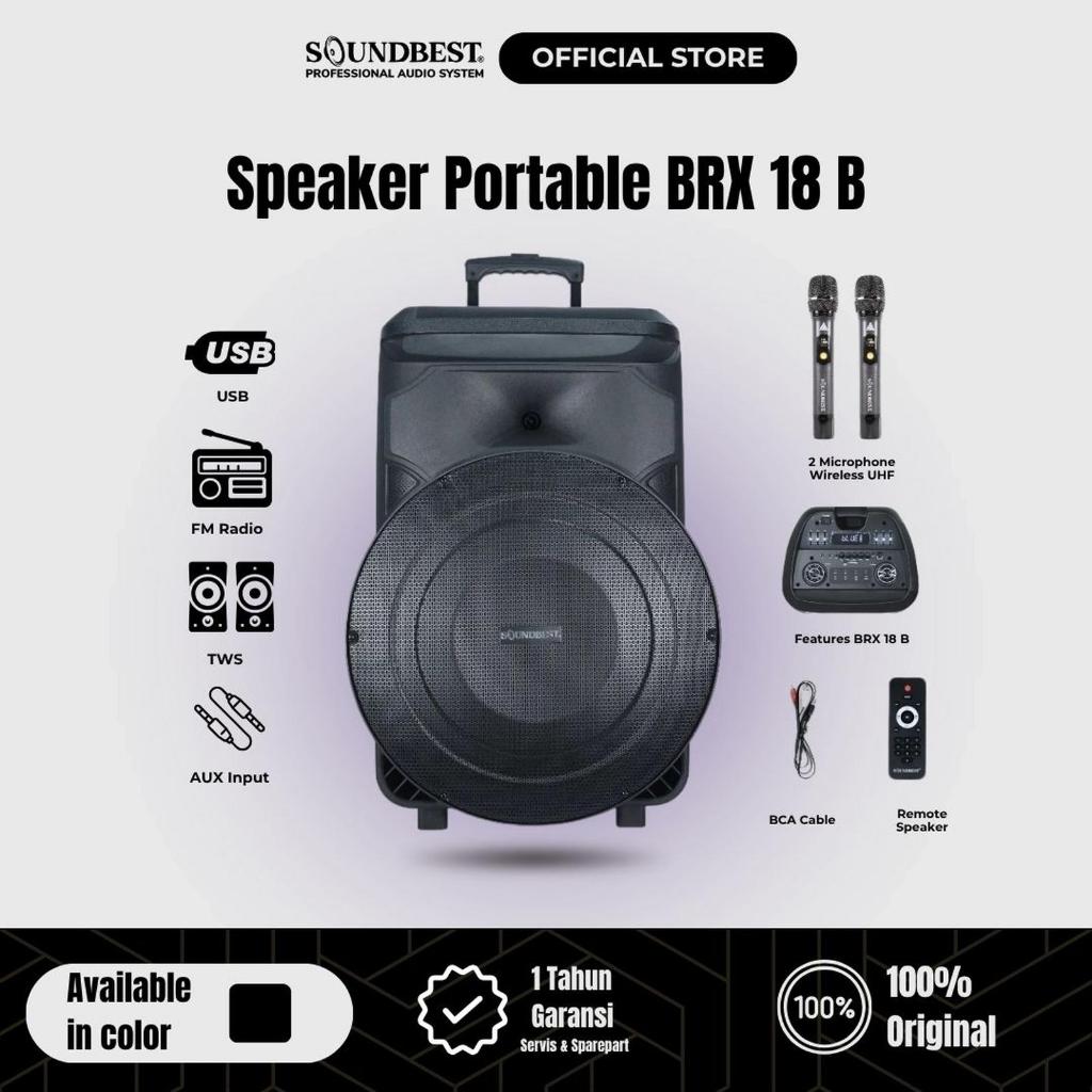 SPEAKER PORTABLE WIRELLES SOUNDBEST BRX-18B 18 INCH