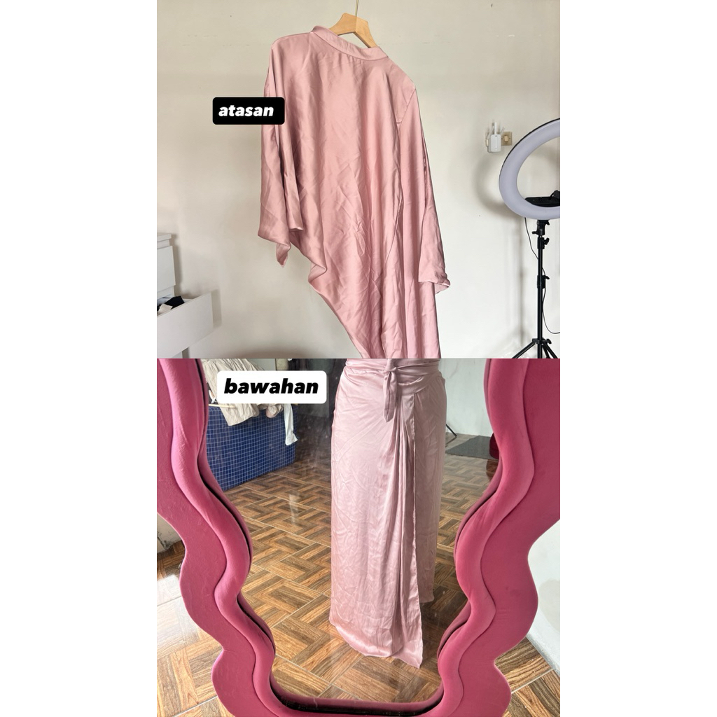 baju lebaran one set satin preloved 1xpakai