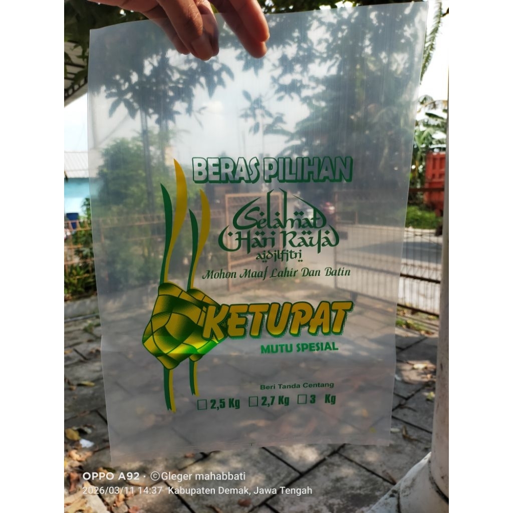 Plastik Zakat Fitrah 2,5kg-3kg Bahan Tebal PE Bening 08 isi (100pcs)
