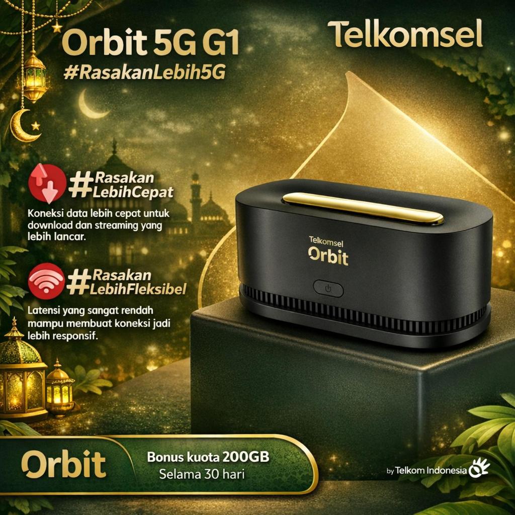 Telkomsel Orbit 5G G1 Modem WiFi 5G High Speed Free Kuota 200GB