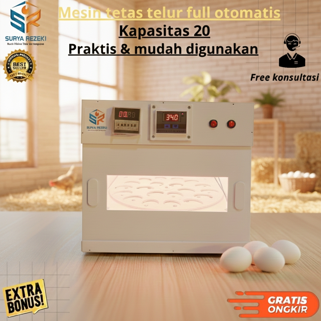 mesin tetas telur full otomatis kapasitas 20 telur