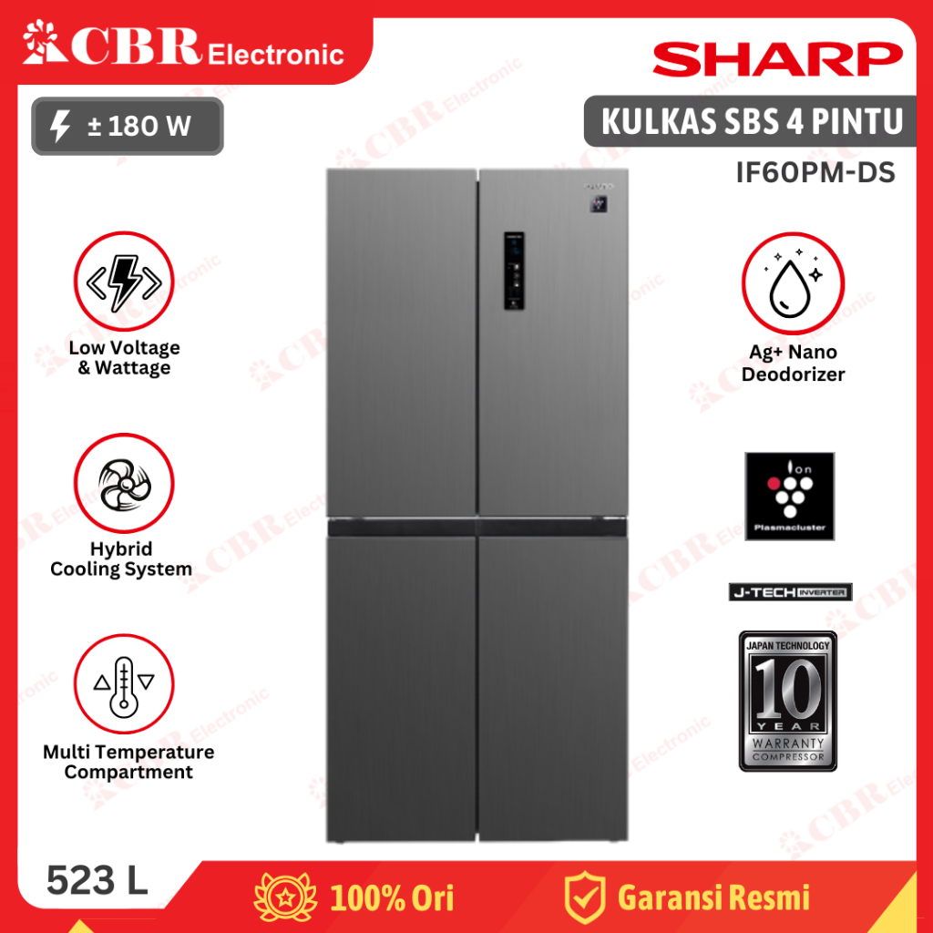 Kulkas SHARP 4 Pintu 523 L / IF60PM-DS