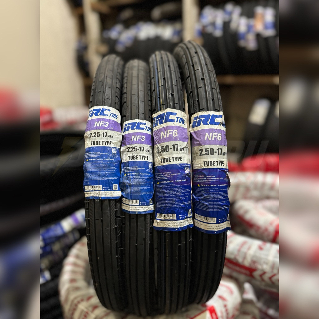 BAN LUAR MOTOR IRC 225-17 NF3 250-17 NF6 BUNGA LURUS / GARIS RING 17 ( TUBE TYPE )