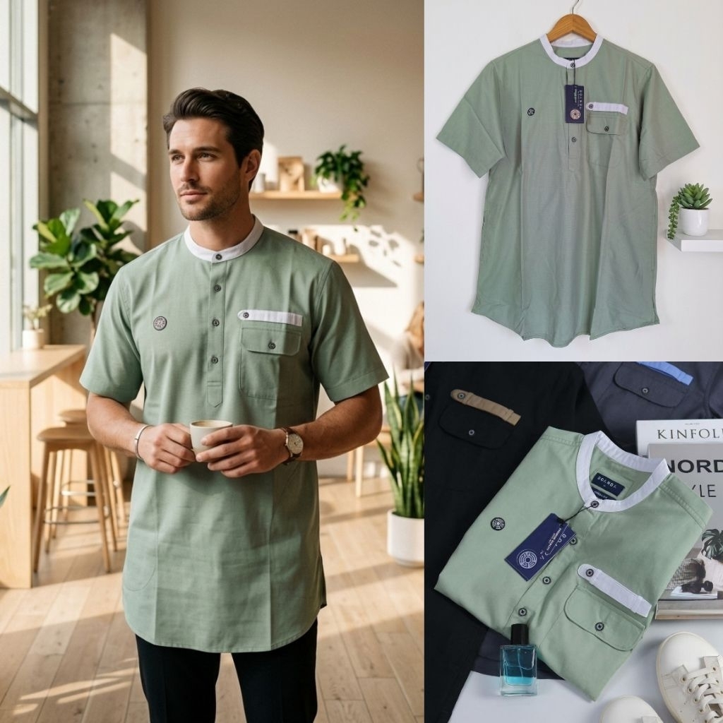 Doanda Kemeja Koko Kemko Kurta Kemeja Muslim Pria Premium Quality