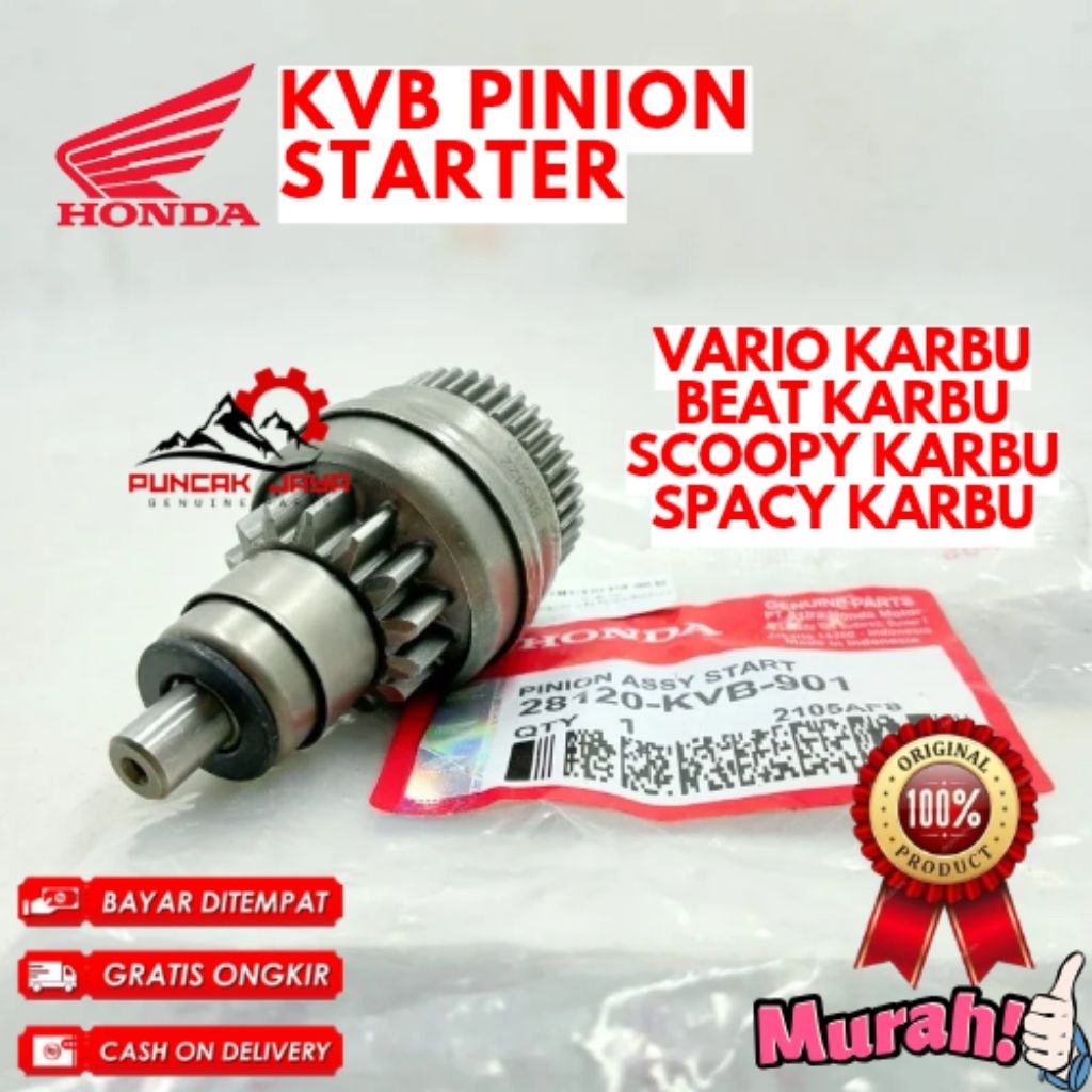 PINION STARTER ORIGINAL HONDA KODE KVB, PINION STARTER BEAT KARBU, PINION STARTER VARIO KARBU, PINIO