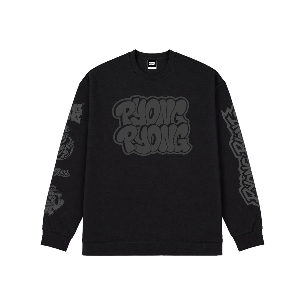 PYONG PYONG GREY ON BLACK LS