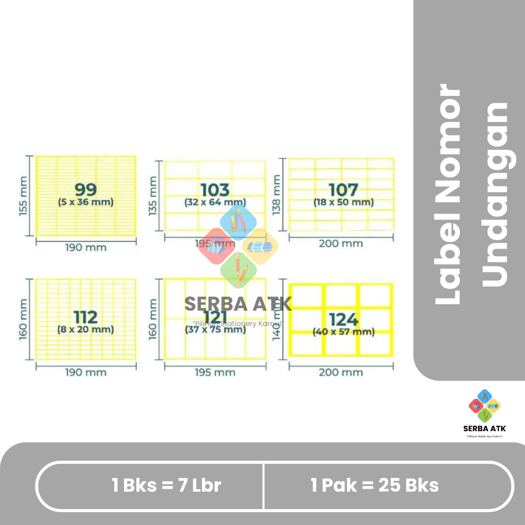 [1 Bks] Stiker label polos/bunga untuk undangan 1 pack isi 7 lembar 99 102 103 104 106 107 108 109 1