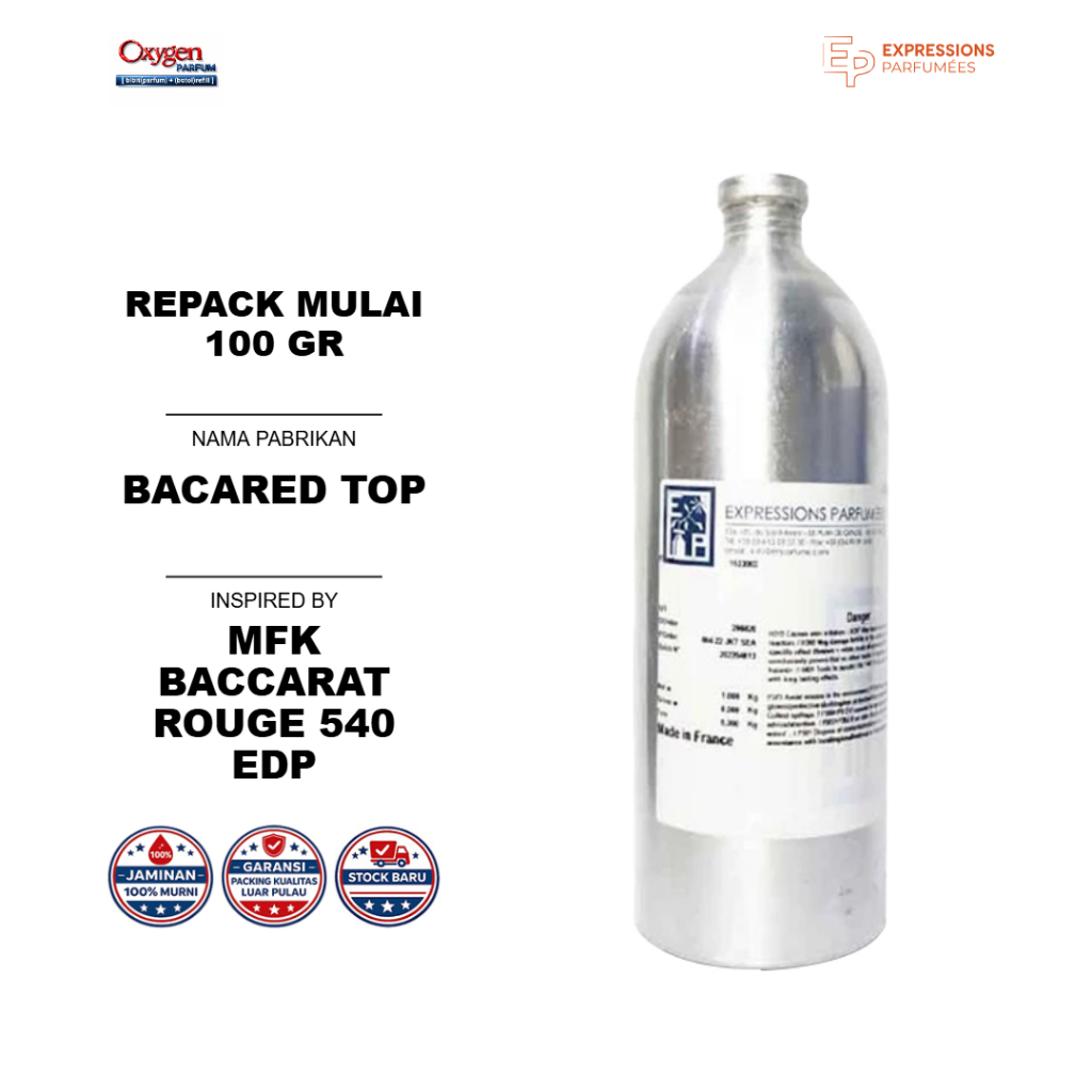 BACARED TOP - EXPRESSIONS | OXYGEN PARFUM GROSIR | REPACK MULAI DARI 100 GR