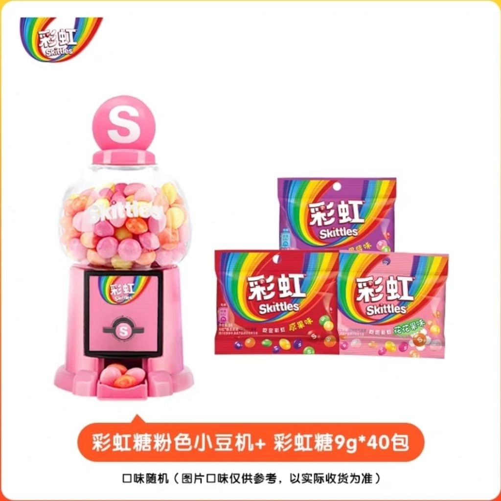 Skittles dispenser machine permen import include isi