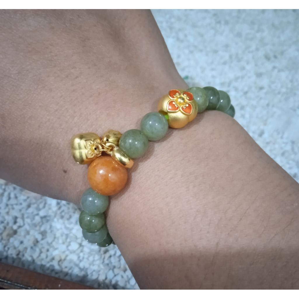 gelang  giok emas hongkong 24k  2,5gr