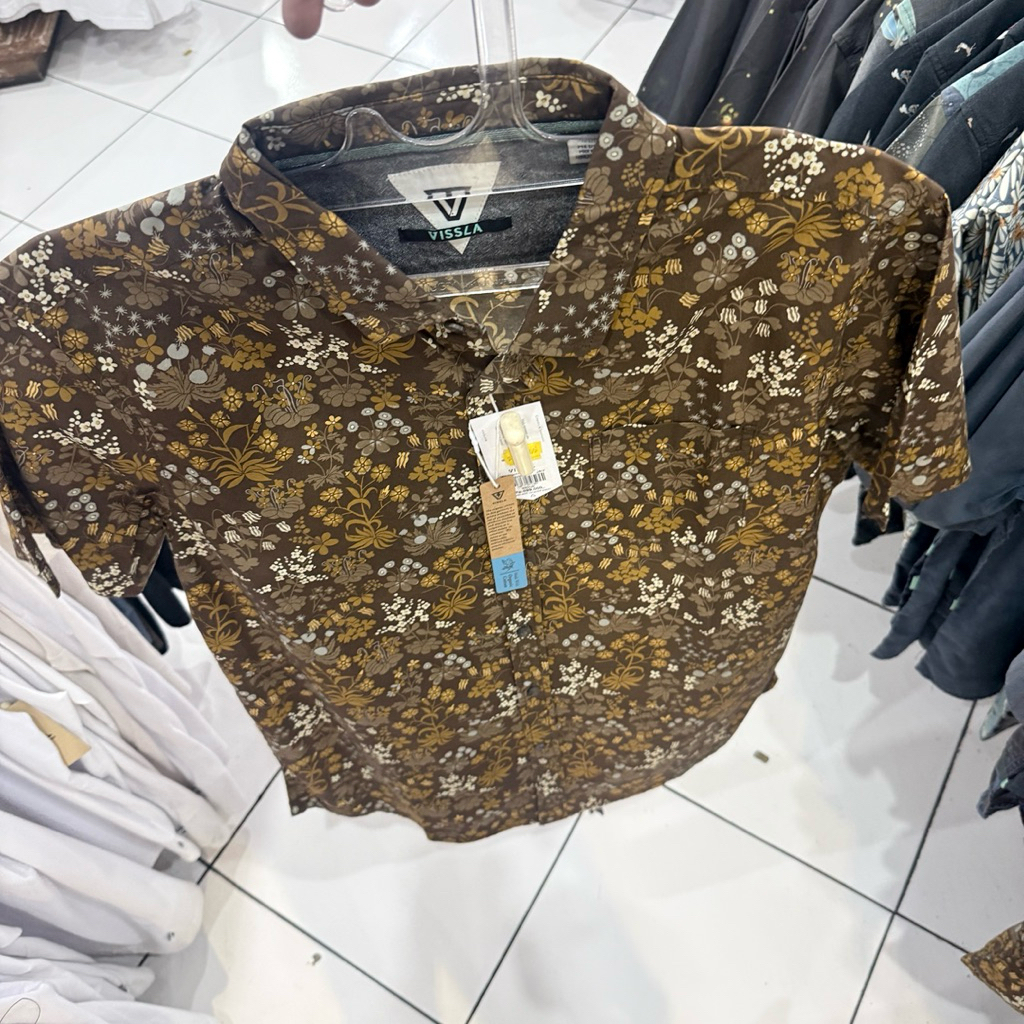 kemeja pria vissla original micro dream eco short sleeve shirt jav