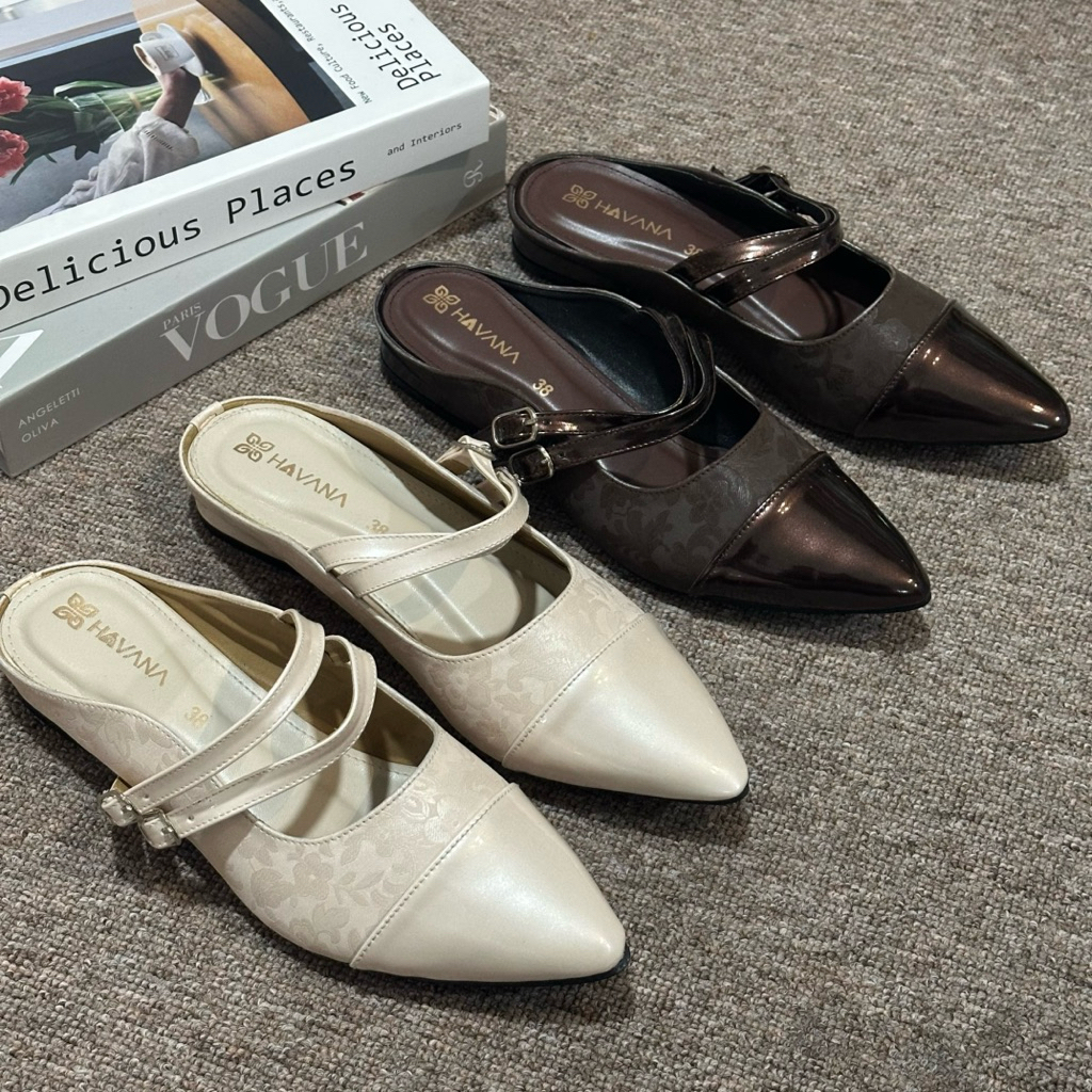 Cella mules sandal mules wanita sandal hak rendah