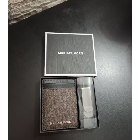 Money Clip MK Card Case Brown Sign (dompet kartu)