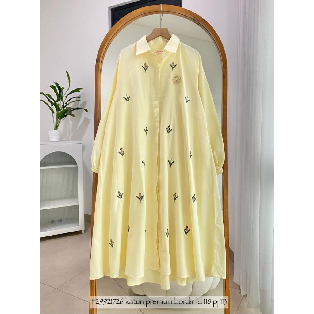 long tunik katun premium bordir / tunik jumbo /MIDI tunik