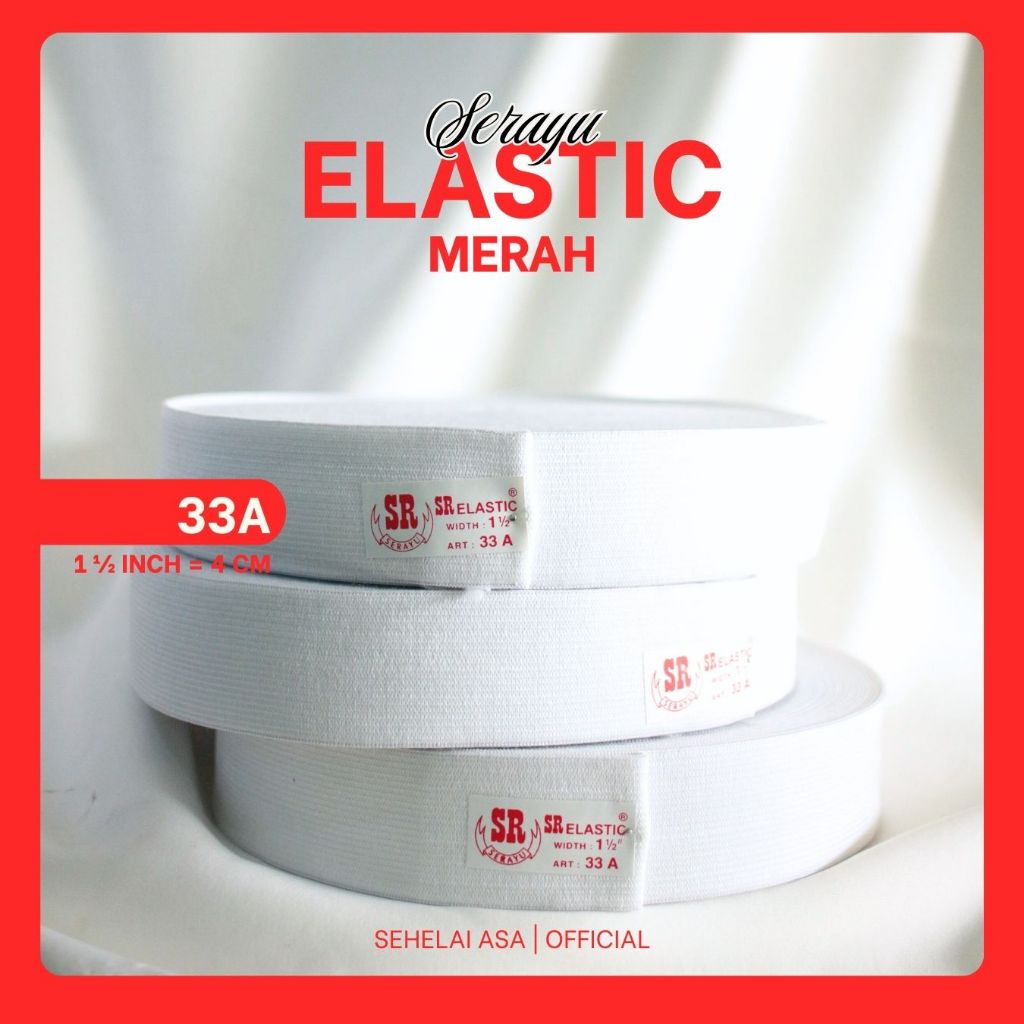 Elastik SR Merah 4 cm 33A (1½ inch)