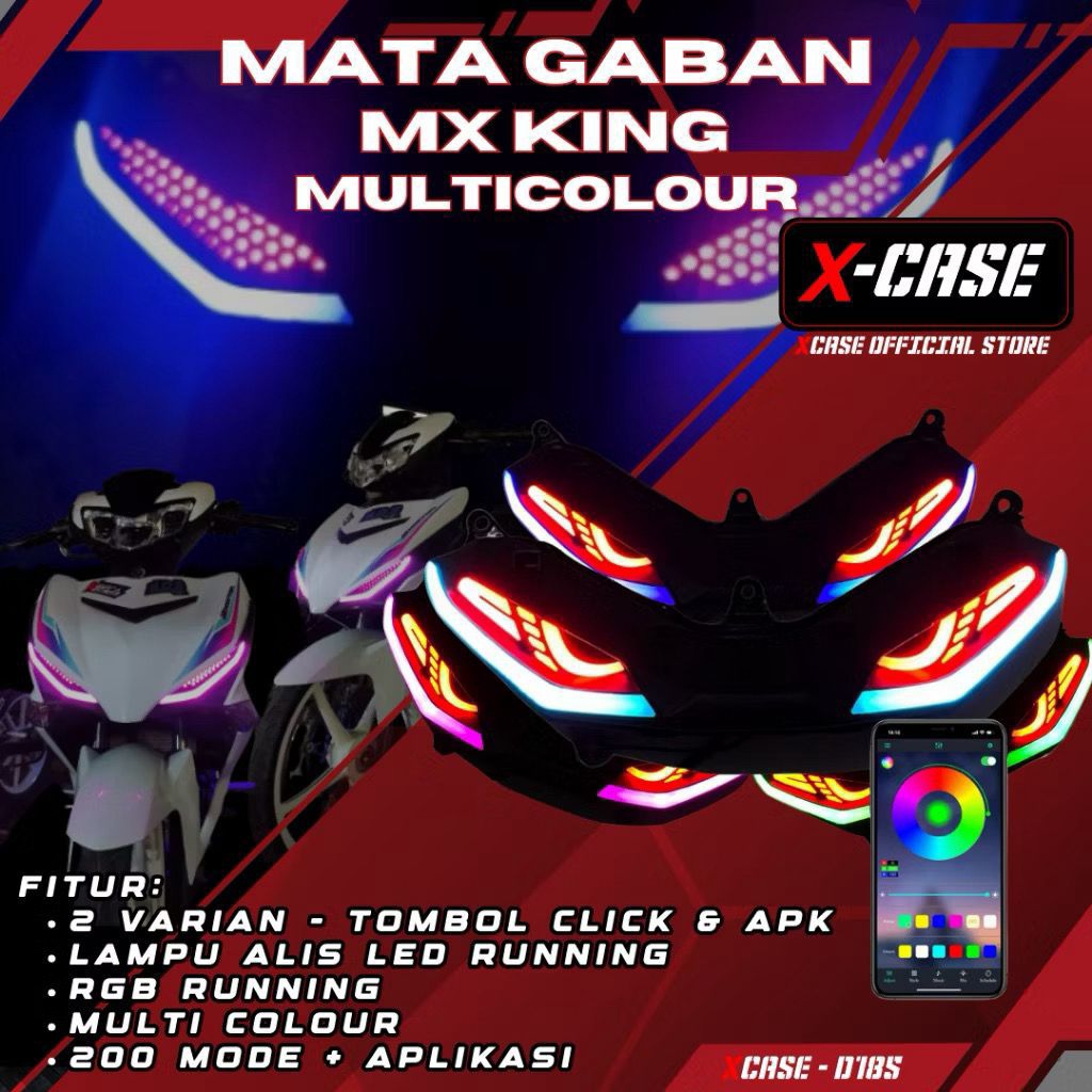 MATA GABAN MX KING RGB X CASE LAMPU ALIS LAZY MX KING LAMPU DEPAN MX KING RGB