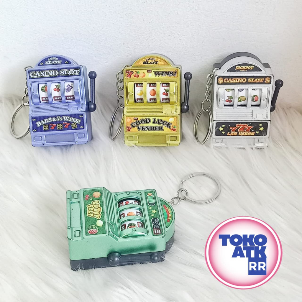 GANTUNGAN KUNCI MESIN CASINO SLOT JACKPOT LUCKY GANCI MAINAN ANAK PREMIUM SPIN GROSIR COD