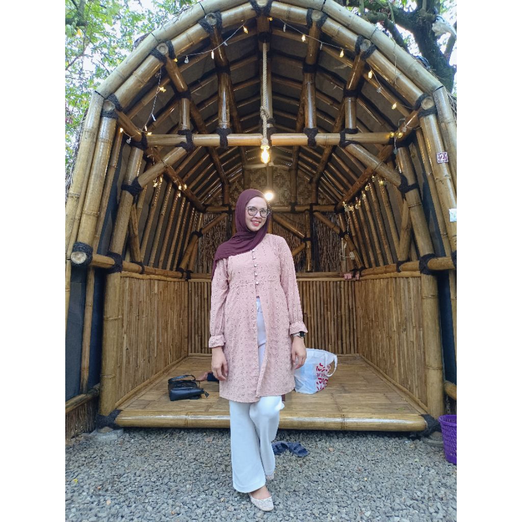 Tunik lebaran lokal brand - brand fylaofficial - tunik katbol warna moka