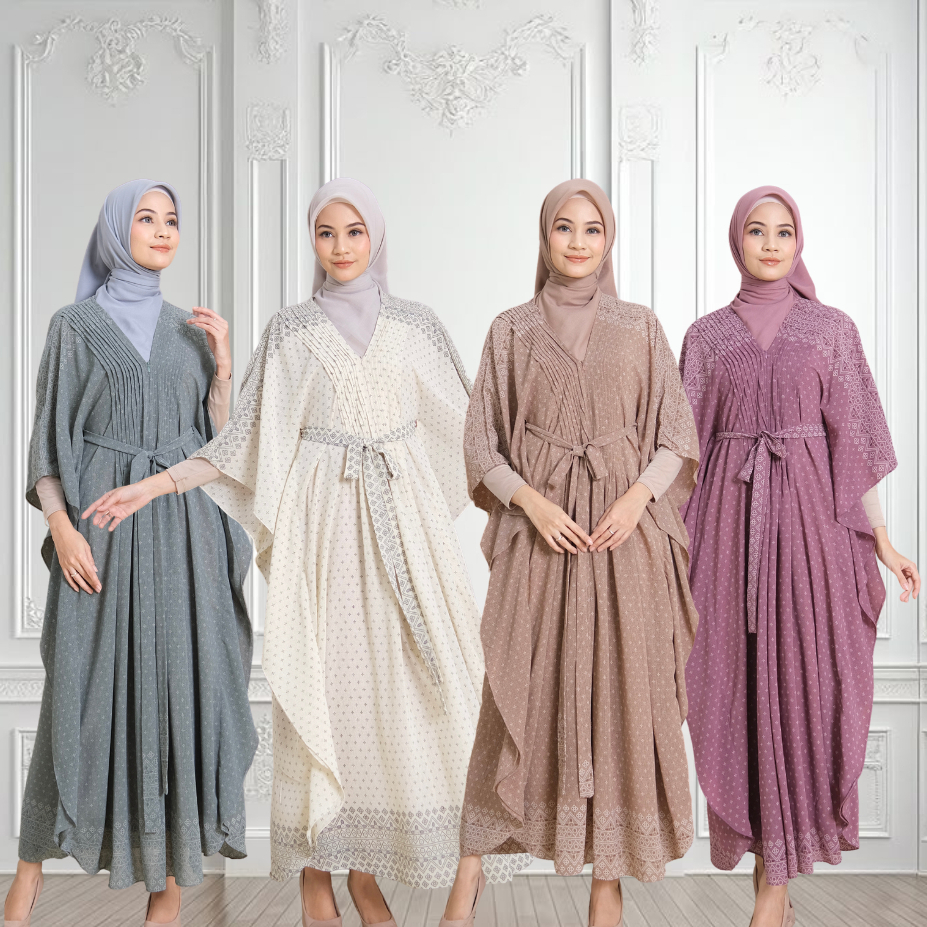 Kaftan Ameera - Chiffon Dress Kaftan Mewah Elegan Batik by Firda Fashion