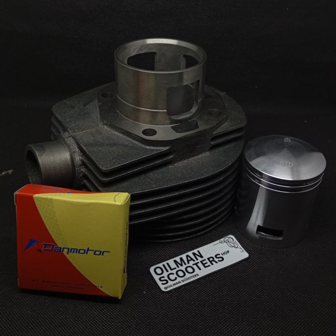 BLOK SET VESPA LUBANG 3 ORIGINAL DANMOTOR BLOK VESPA LET 3 ORI BORING VESPA LUBANG 3 ORIGINAL DM