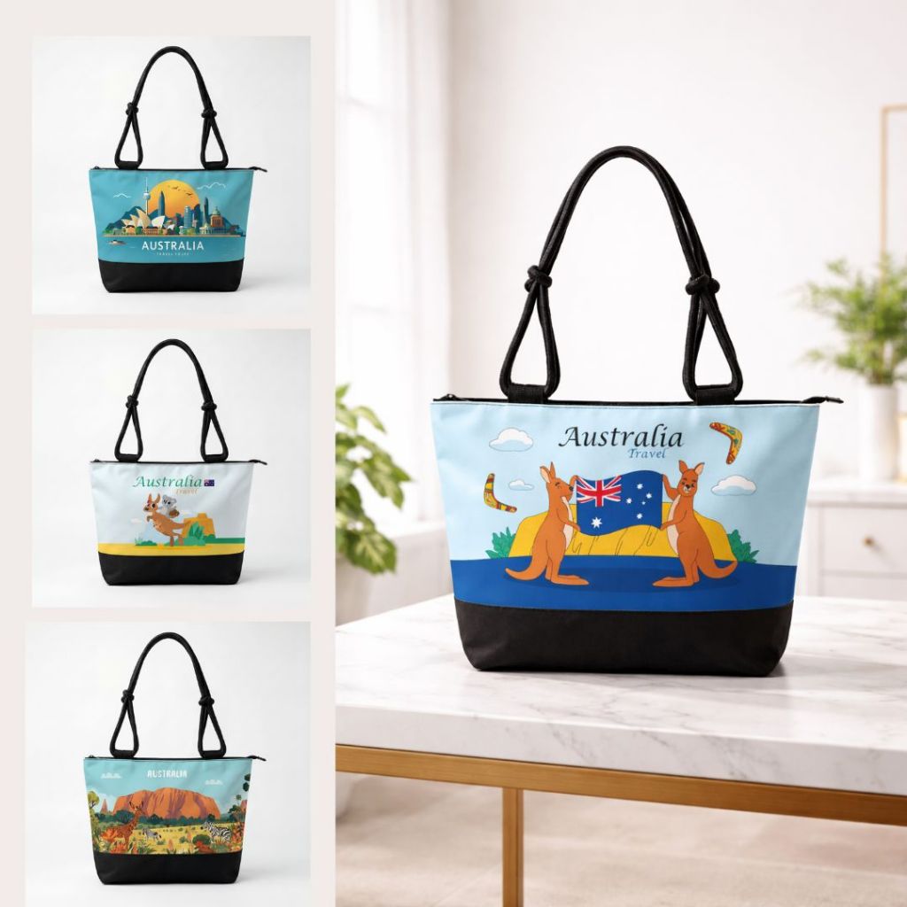 [TALI SUMBU] Tas Wanita Oleh Oleh Luar Negeri Australia Tote Bag Canvas Reseleting