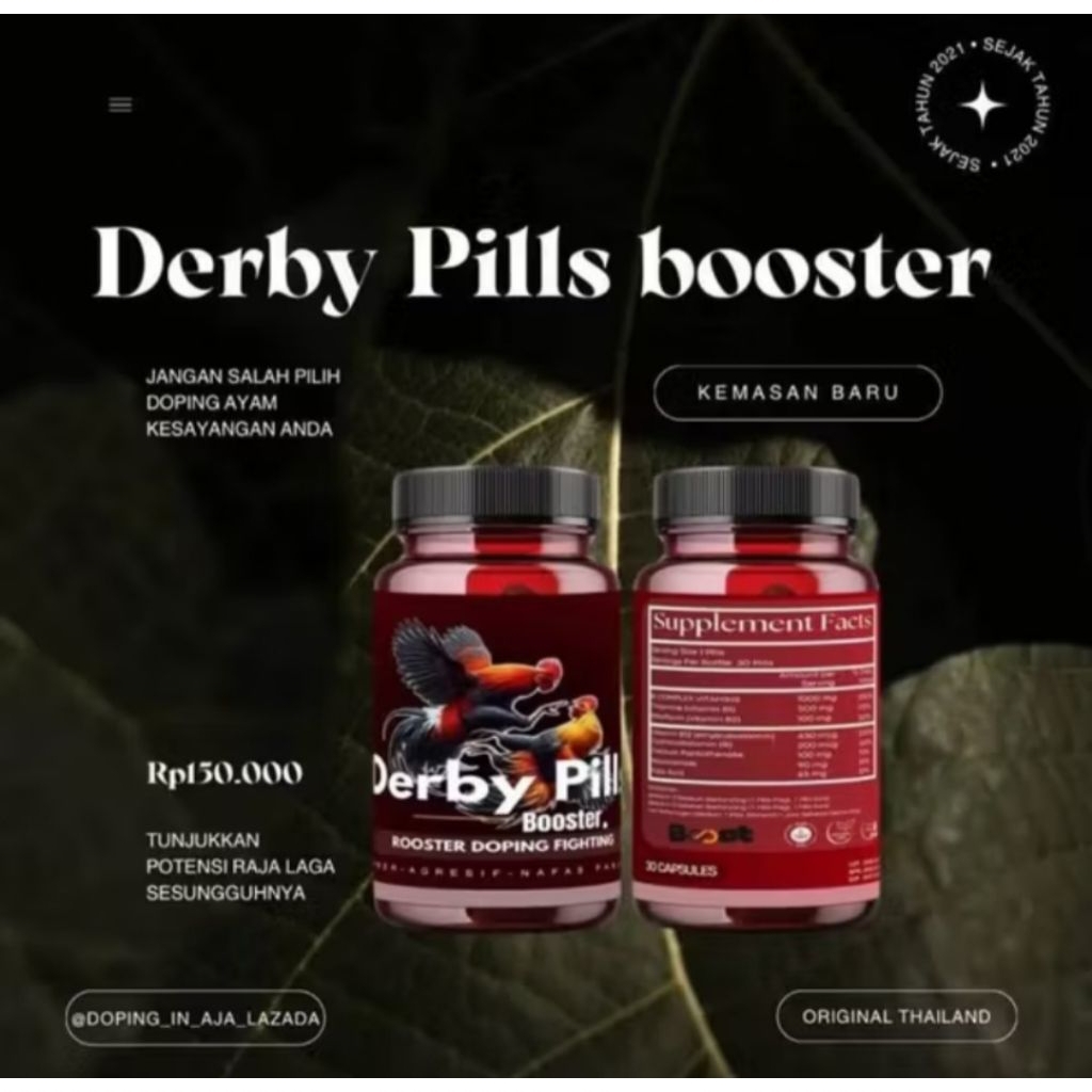 DERBY PILLS BOOSTER ORIGINAL POWER UP 7X ByBOOST Doping Ayam Petarung Peningkat Power Stamina