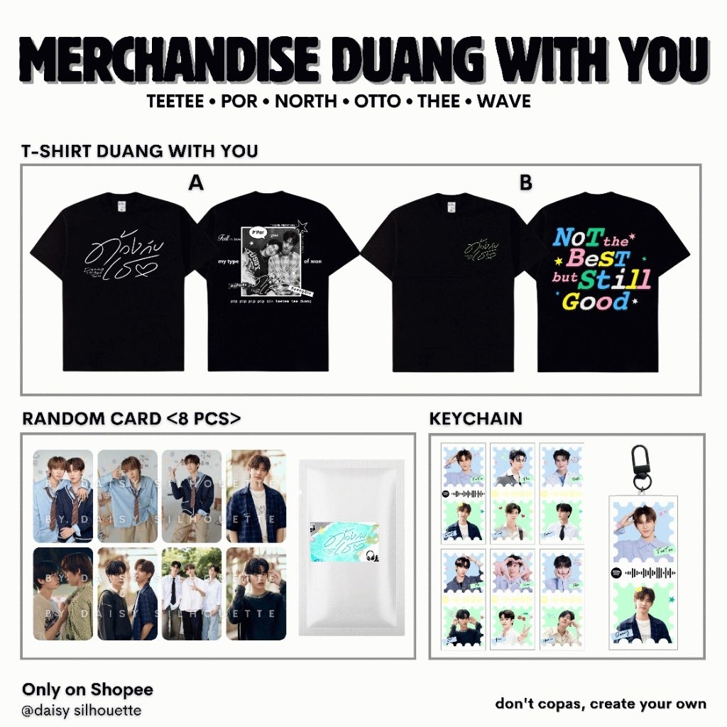 MERCHANDISE DUANG WITH YOU || KAOS T-SHIRT | PHOTOCARD RANDOM CARD | KEYCHAIN || THAIBL DOMUNDITV ||