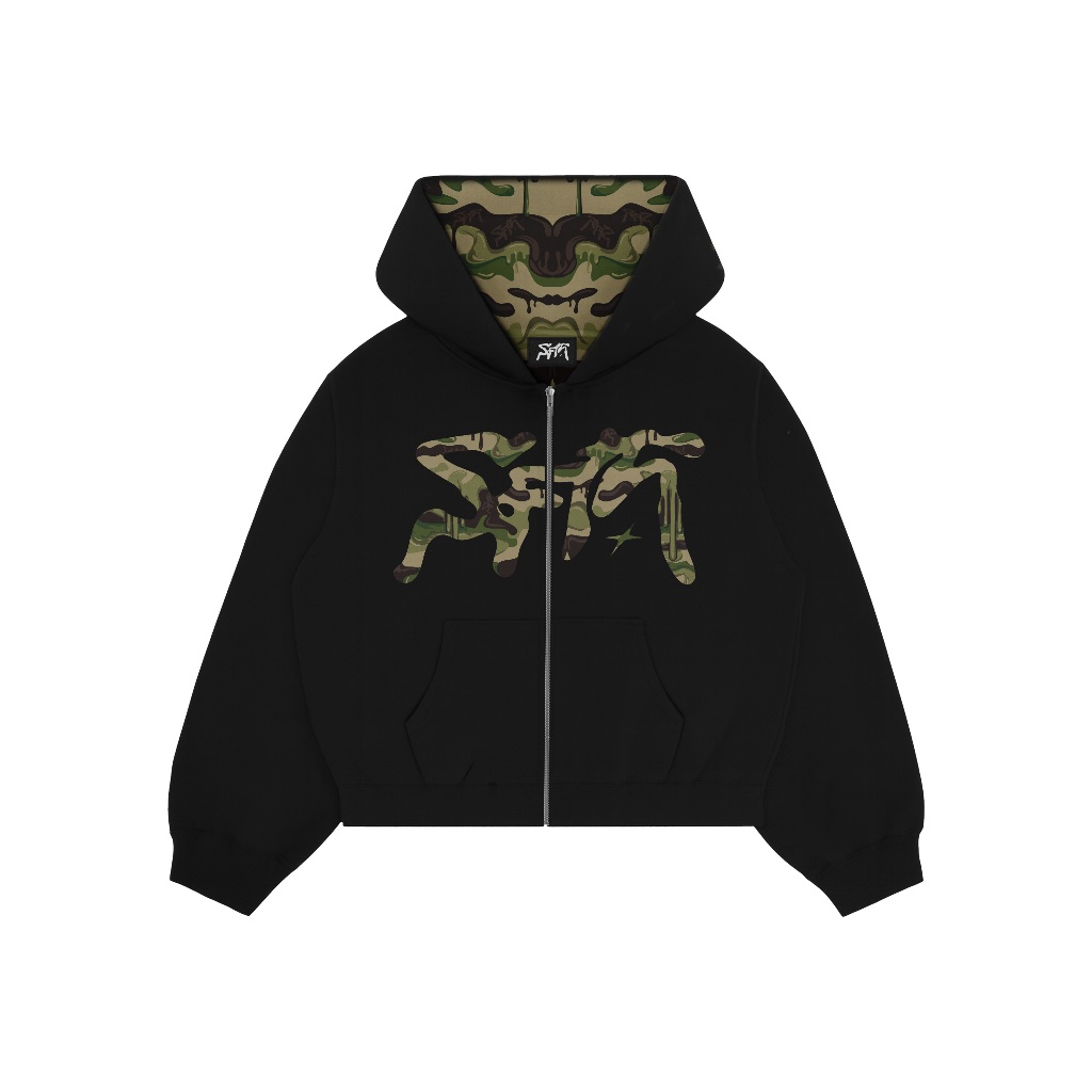 SAFFATH - Green Camo - Hoodie Zipper Boxy -  Premium Product