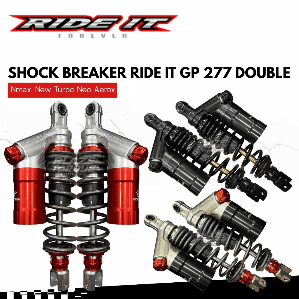 RIDE IT Shockbreaker GP277 Aerox / Nmax New Gen-2 310mm Double Klik Fungsi