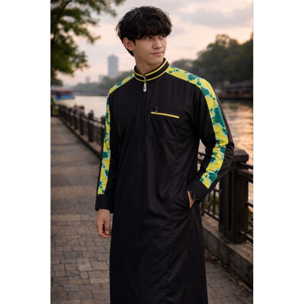 Elghazi [Saudi Saze 107] Jubah  Sasirangan Saudi Original GAMIS JUBAH THOBE SAZE STYLE / JUBAH TERUN