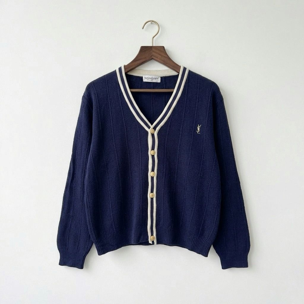 Yves Saint Cardigan Knitwear Rajut YSL Wanita