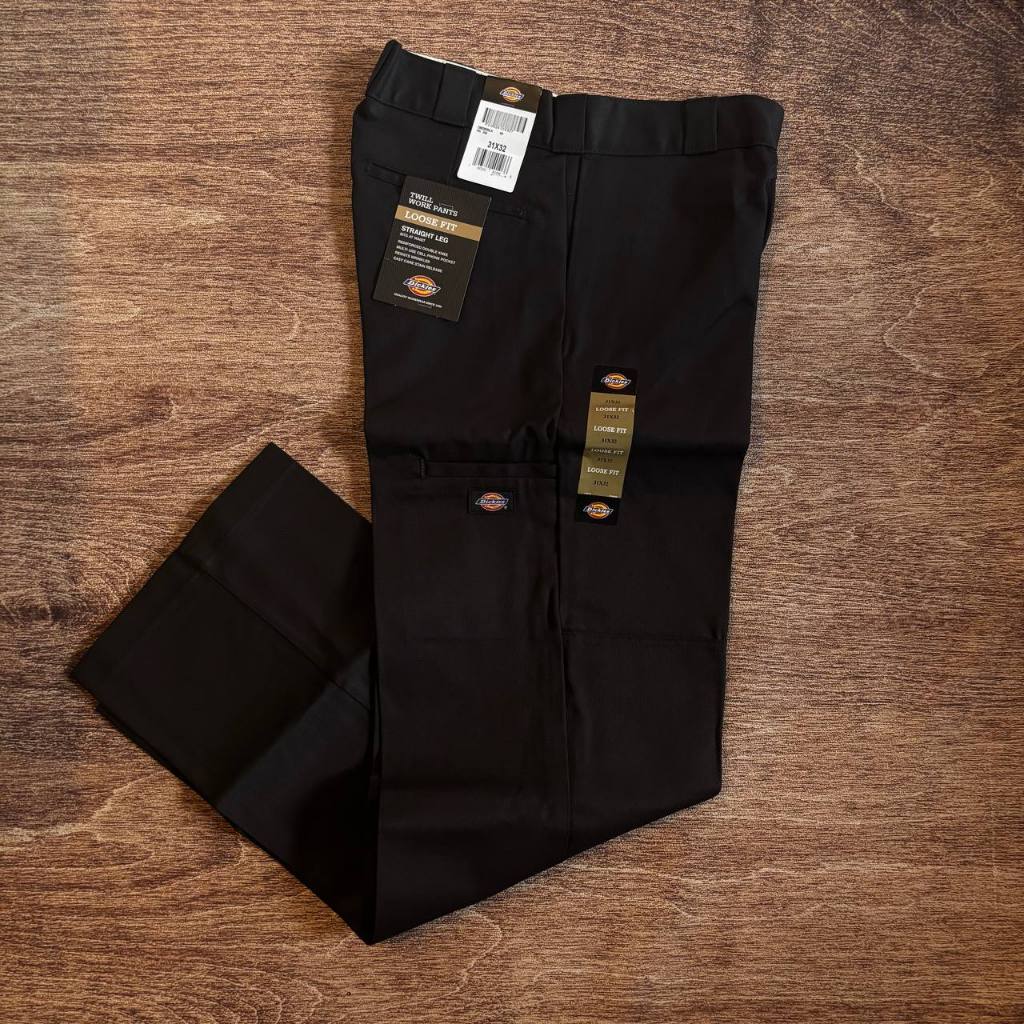 ORIGINAL DICKIES LOOSE FIT DOUBLE KNEE WORK PANTS BLACK COLOR