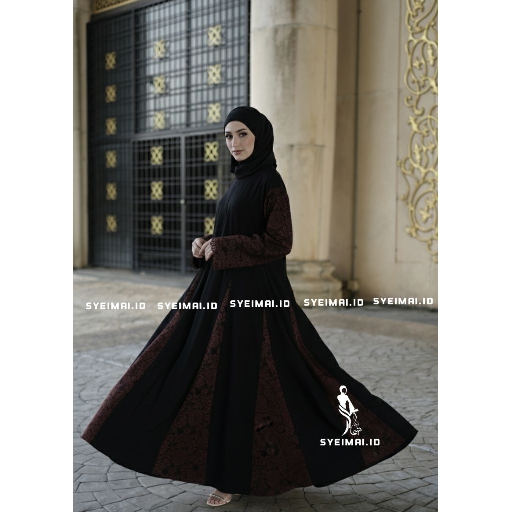Emaar Abaya Exclusive INCLUDE HIJAB  by SYEIMA.ID Abaya klok premium abaya hitam abaya brukat abaya 