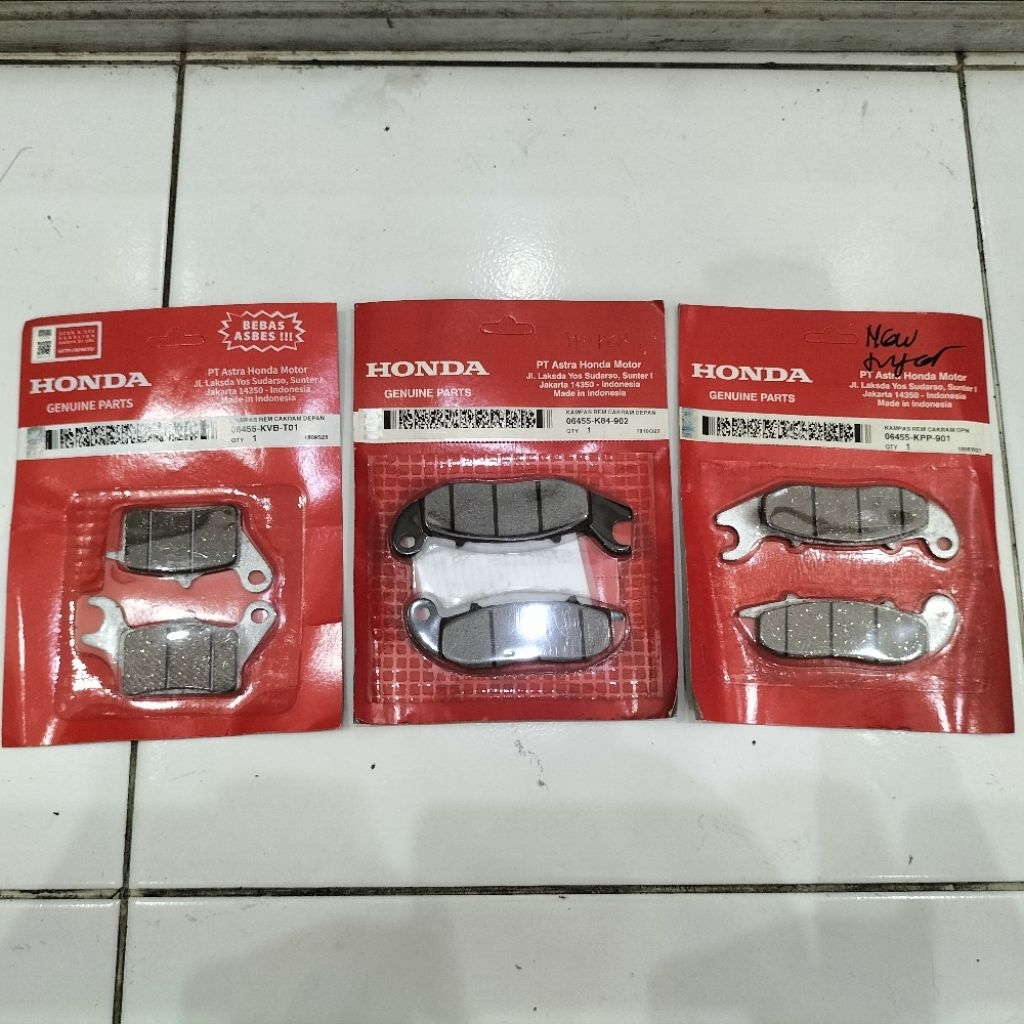 DISC PAD KAMPAS REM DEPAN TIGER SPX 125 MEGAPRO NEW PCX 150 VARIO TECHNO ORIGINAL AHM ASLI