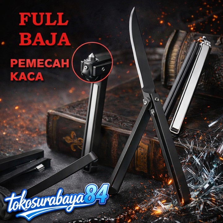 Pisau Putar 360 Unik Gaya Jepang Stainless Steel Koleksi EDC Keren