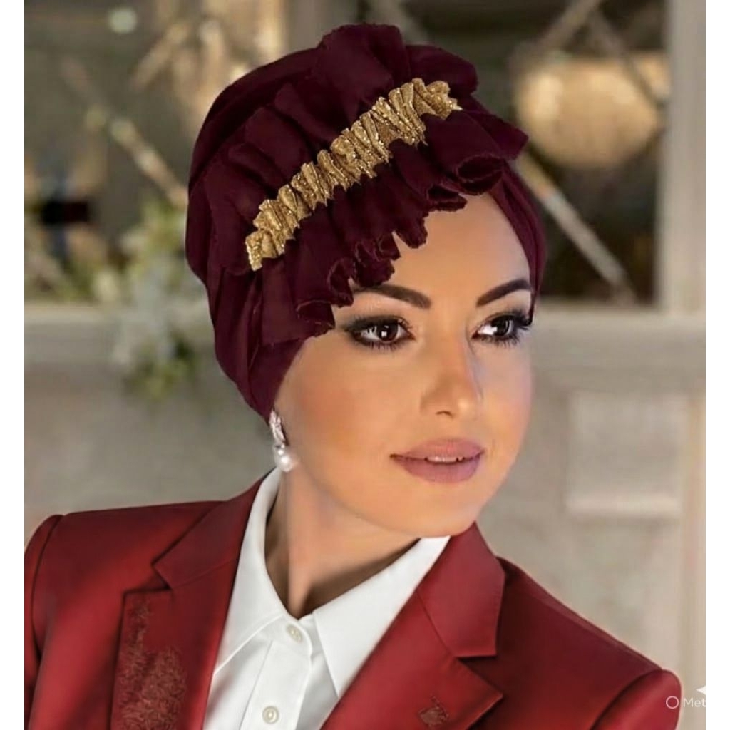 turban slub turki/jilbab turki  instan/jilbab hari raya