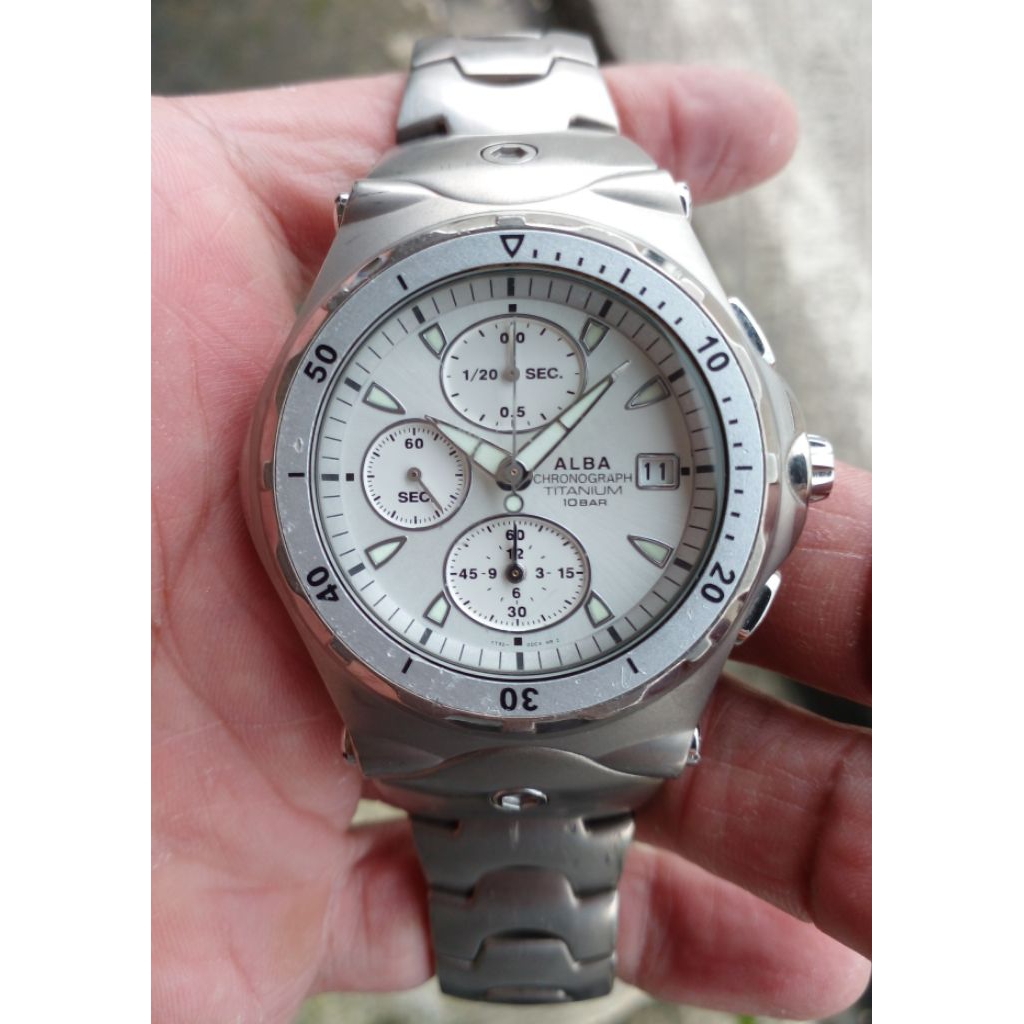 JAM TANGAN PRIA ALBA TITANIUM CHRONOGRAPH original.seken preloved