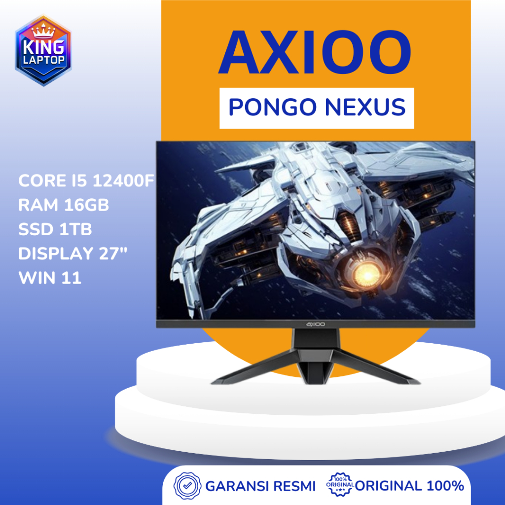 PC AIO AXIOO PONGO NEXUS Core i5 12400F 16GB 1TB SSD RTX4060 QHD IPS 27" W11