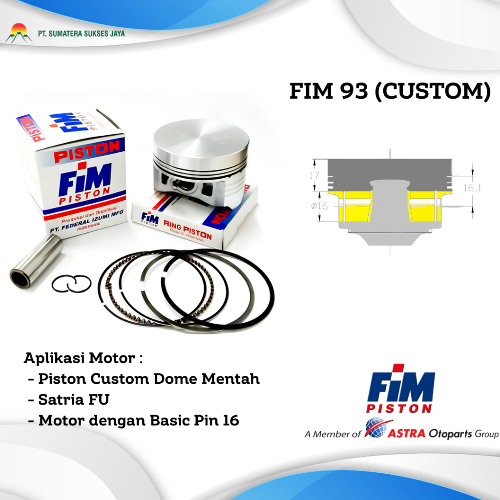 PISTON FIM 93 Custome Dome Mentah PAKET PISTON SET PISTON MOTOR