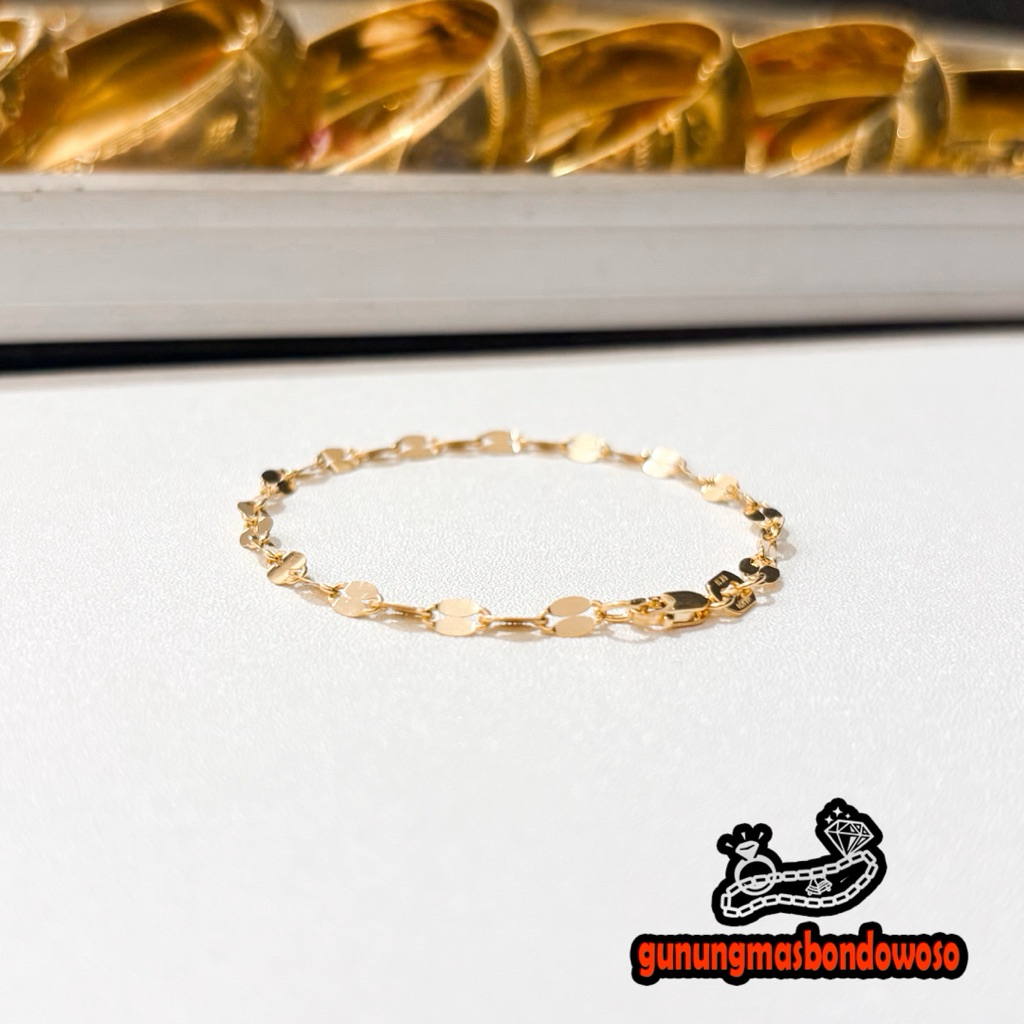 Gelang rantai toscano emas asli kadar 300 6k