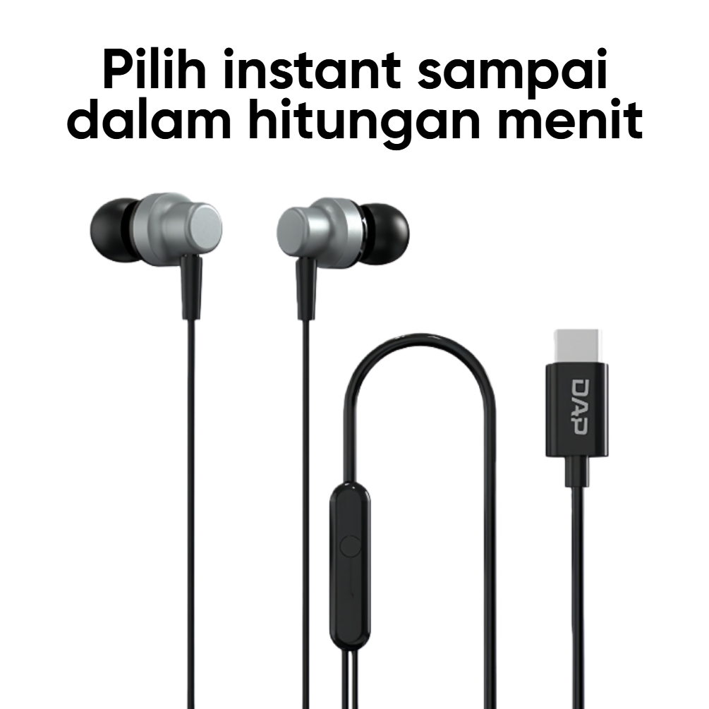 Headset DAP Type C DH-F34 Hansfree Headset DAP DH-F34 Type C Mic Earphone DAP DH-F34 Original