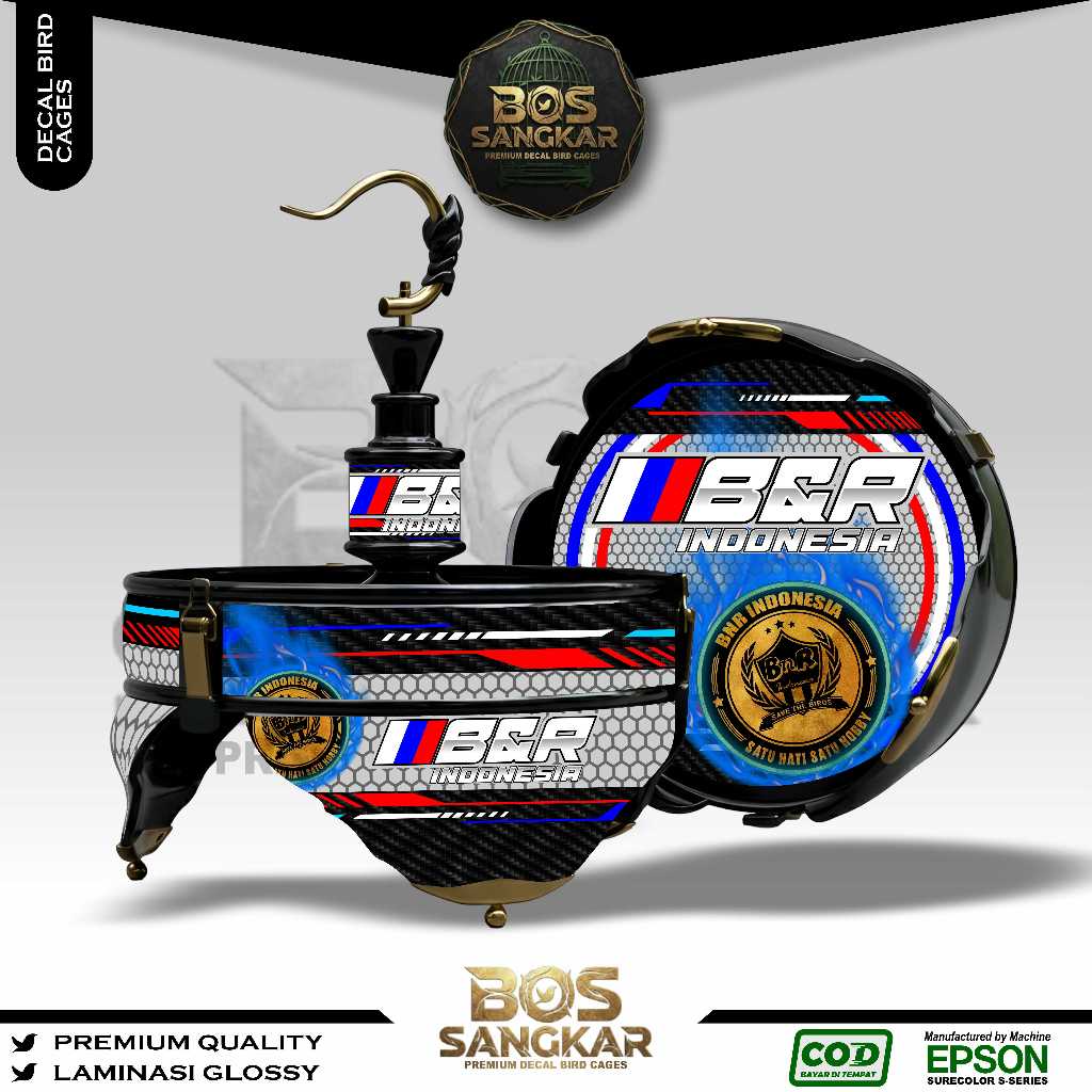 STIKER DECAL SANGKAR BURUNG BUNDAR LINGKARAN LOVE BIRD HELOPET BATMAN CUSTOM BNR INDONESIA BS27