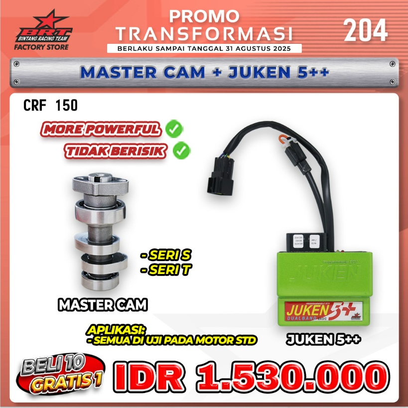 BRT Promo 205 Juken 5++ CRF 150 Verza 150 Master Cam S/T Ecu Motor