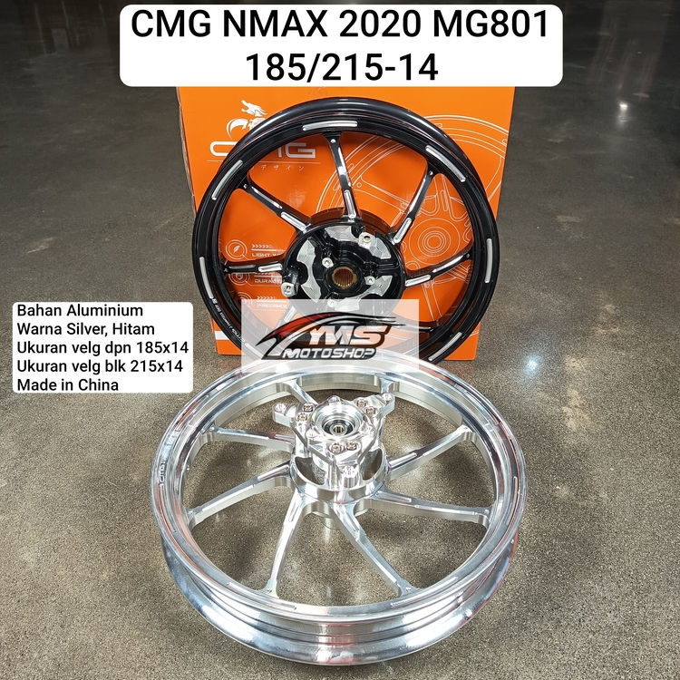 CMG VELG MOTOR NMAX 2020 MG801 185/215 RING 14 SILVER ; HITAM
