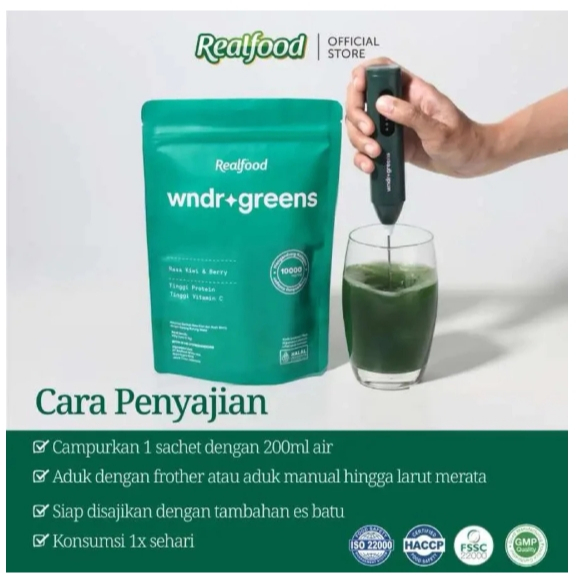 Realfood WNDRGREENS Single Pouch Super 10,000mg Collagen Bird’s Nest Drink I Minuman Collagen dengan