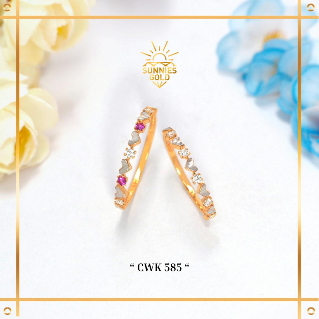CINCIN EMAS ASLI KADAR 8K CINCIN LISTRING LOVE SIMPLE ELEGANT SUNNIES GOLD - CK 585