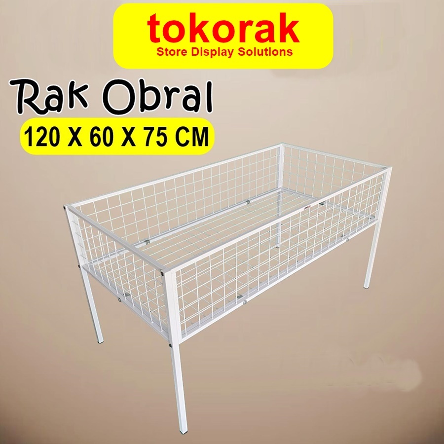 RAK OBRAL 120 X 60 CM RAK BAJU OBRAL WIREMESH 60X120CM BOX OBRAL WAGON KERANJANG SERBAGUNA MURAH